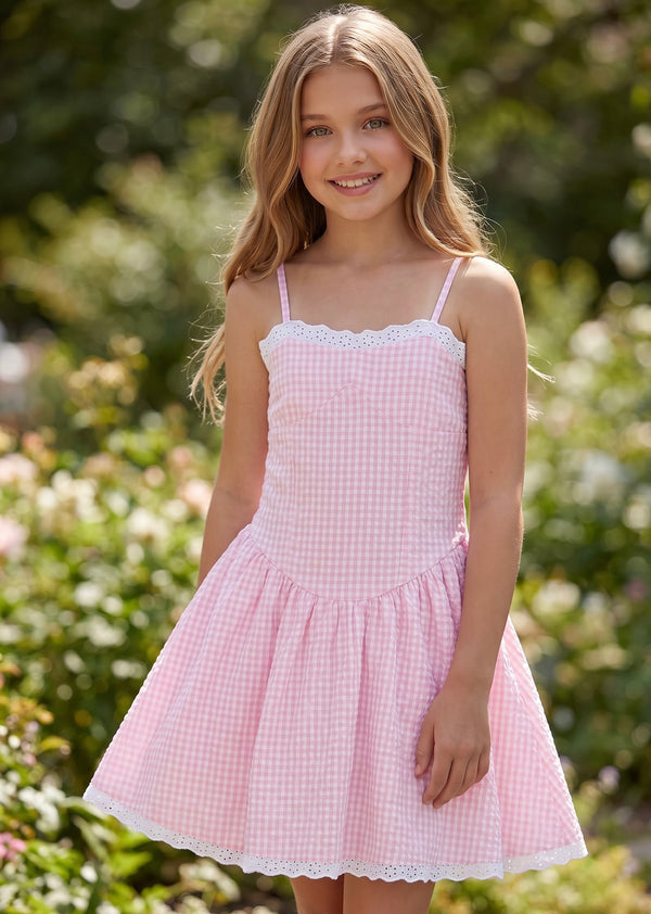 Flowers by Zoe Pink Gingham Dress for Girls