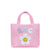 'Beach' Pink Straw Mini Tote Bag