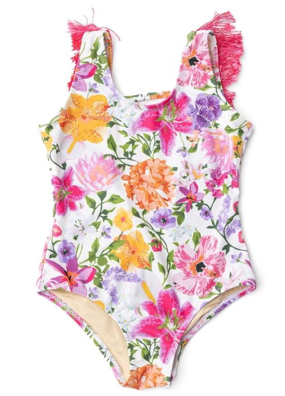 Shade Critters Summer Gardens 1pc Fringe Back Swimsuit