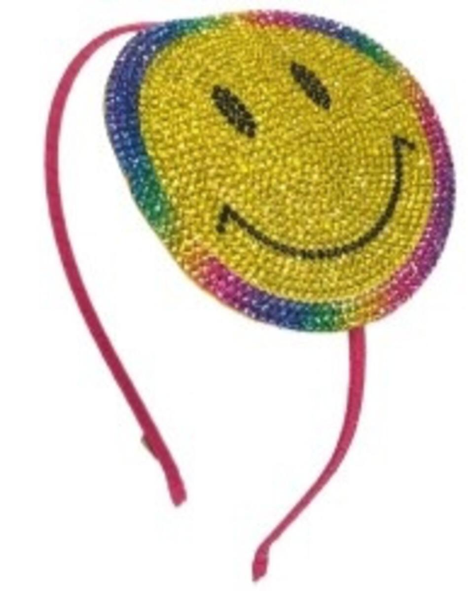 Bari Lynn Ombre Rainbow Big Smiley Headband