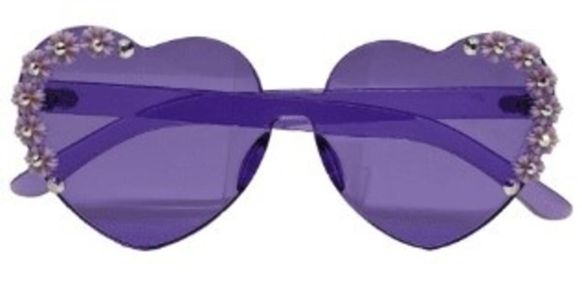 Bari Lynn Purple Floral Heart Sunglasses