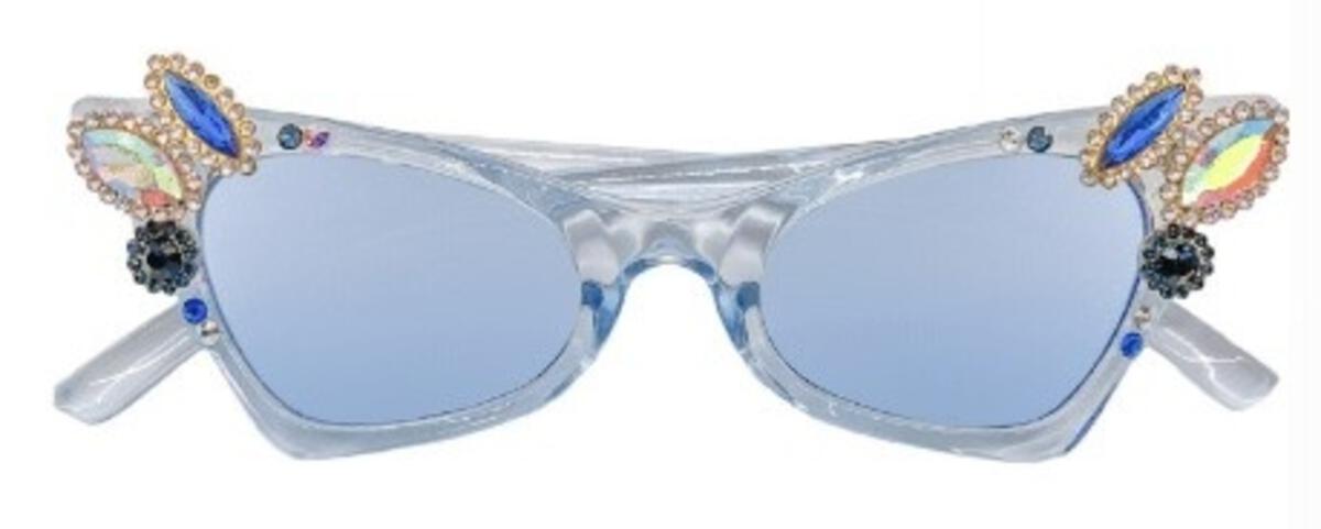 Bari Lynn Glamour Girl Cat Eye Sunglasses- Blue