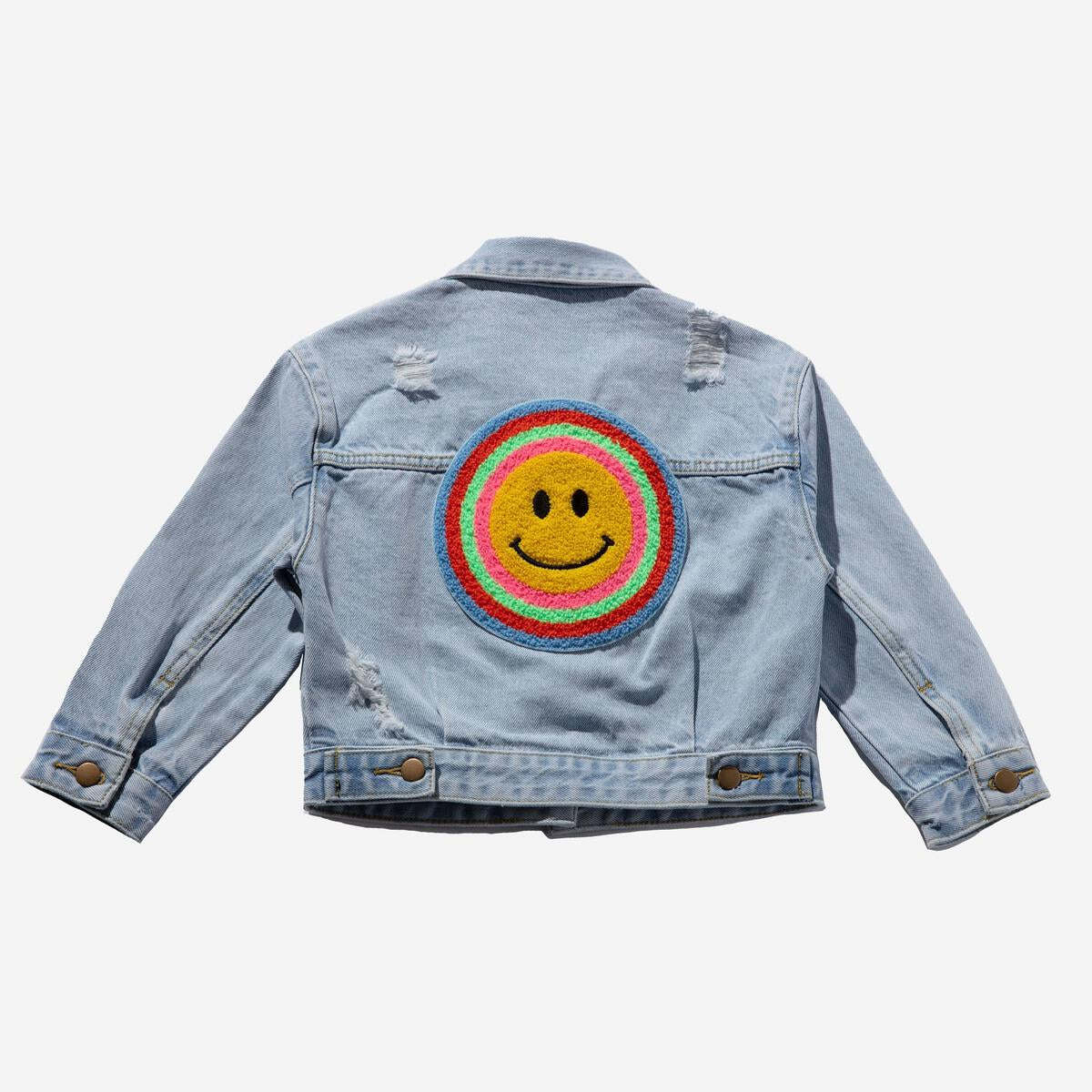 Petite Hailey Smiley Denim Patched Jacket