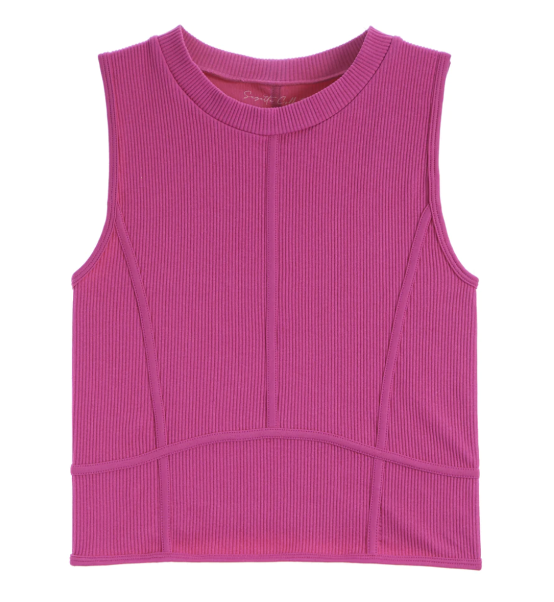 Suzette Collection Ribbed Crop Tank- Hot Pink   * Juniors*