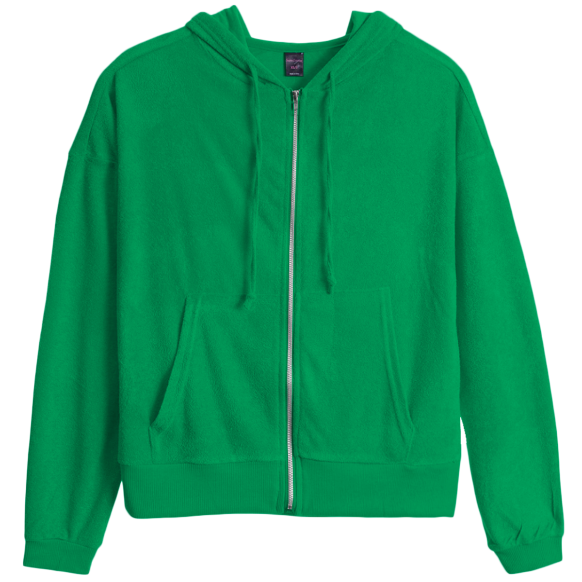 Suzette Collection Soft French Terry Full Zip Hoodie - Kelly Green