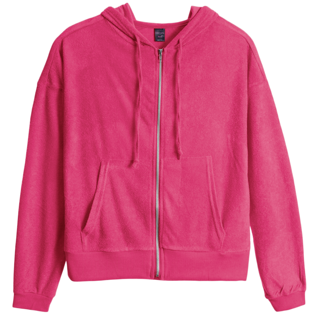 Suzette Collection Soft French Terry Full Zip Hoodie - Hot Pink