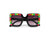 Bari Lynn Crystal Elton Sunglasses- Black Neon Rainbow