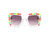 Bari Lynn Crystal Elton Sunglasses- Clear Neon Rainbow