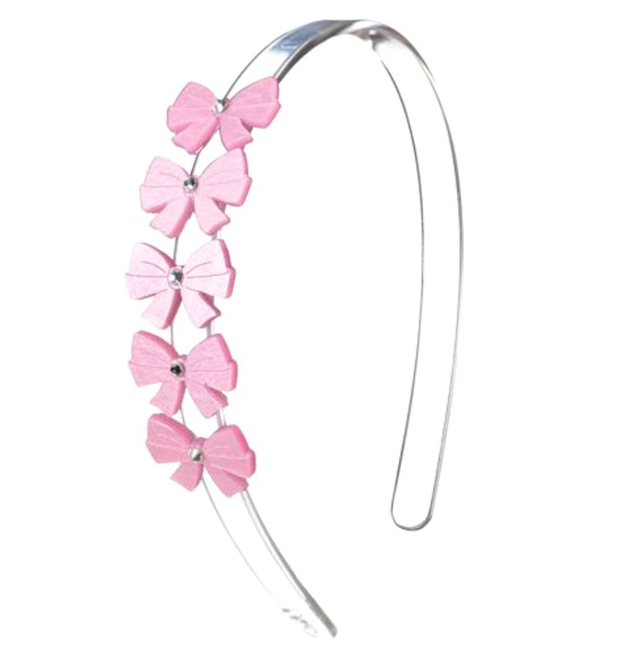 Lilies & Roses Bows Satin Pink Headband