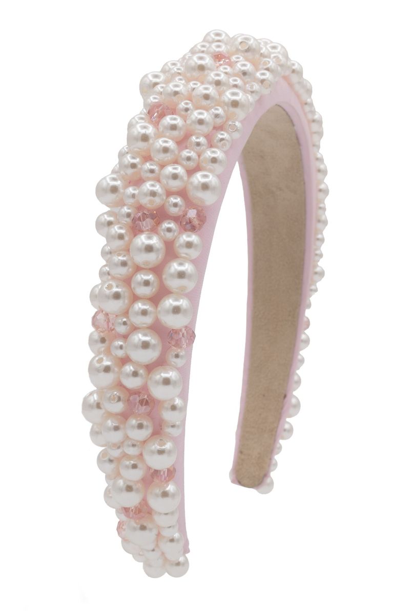 Bari Lynn Pearl Headband - Pink