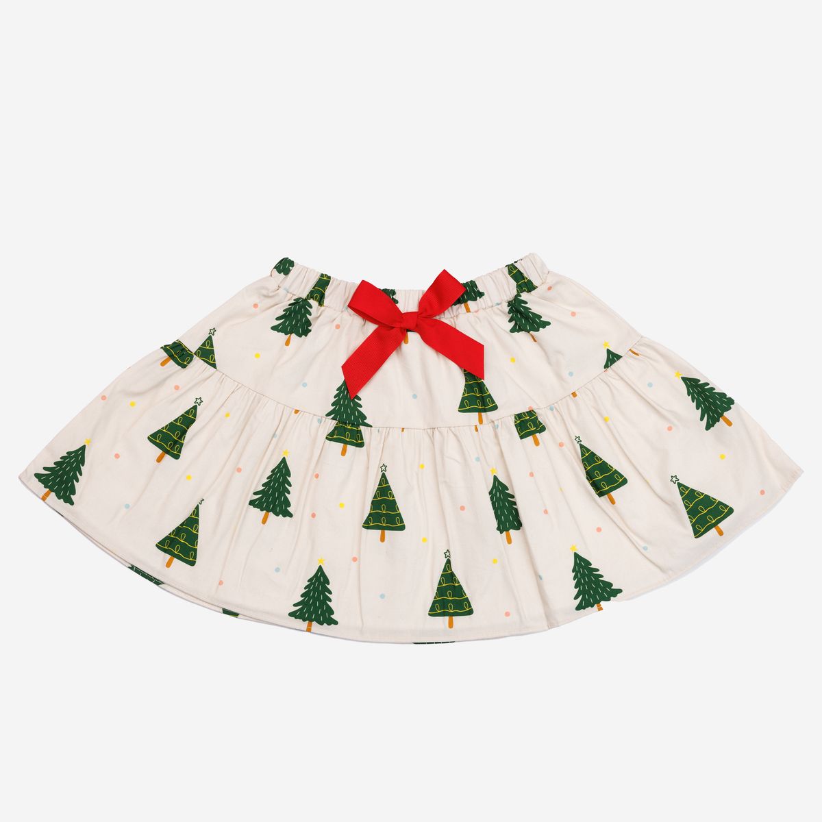 Petite Hailey Holiday Tree Printed Skirt