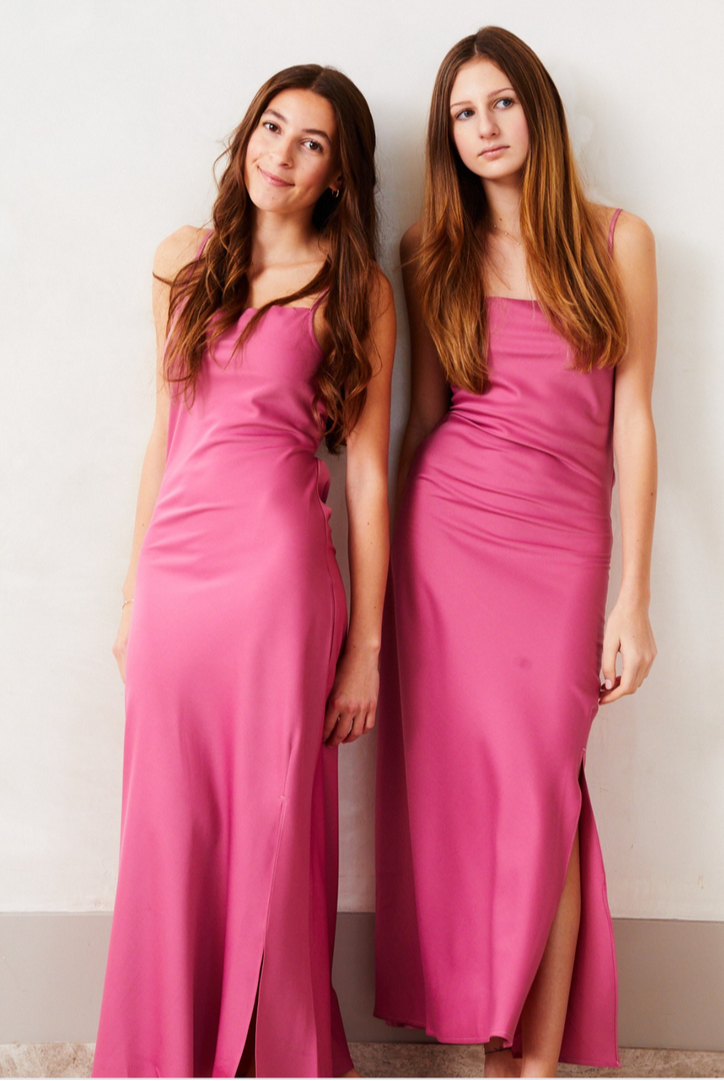 Theme NYC Charlotte Long Satin Ballet Dress - Rose