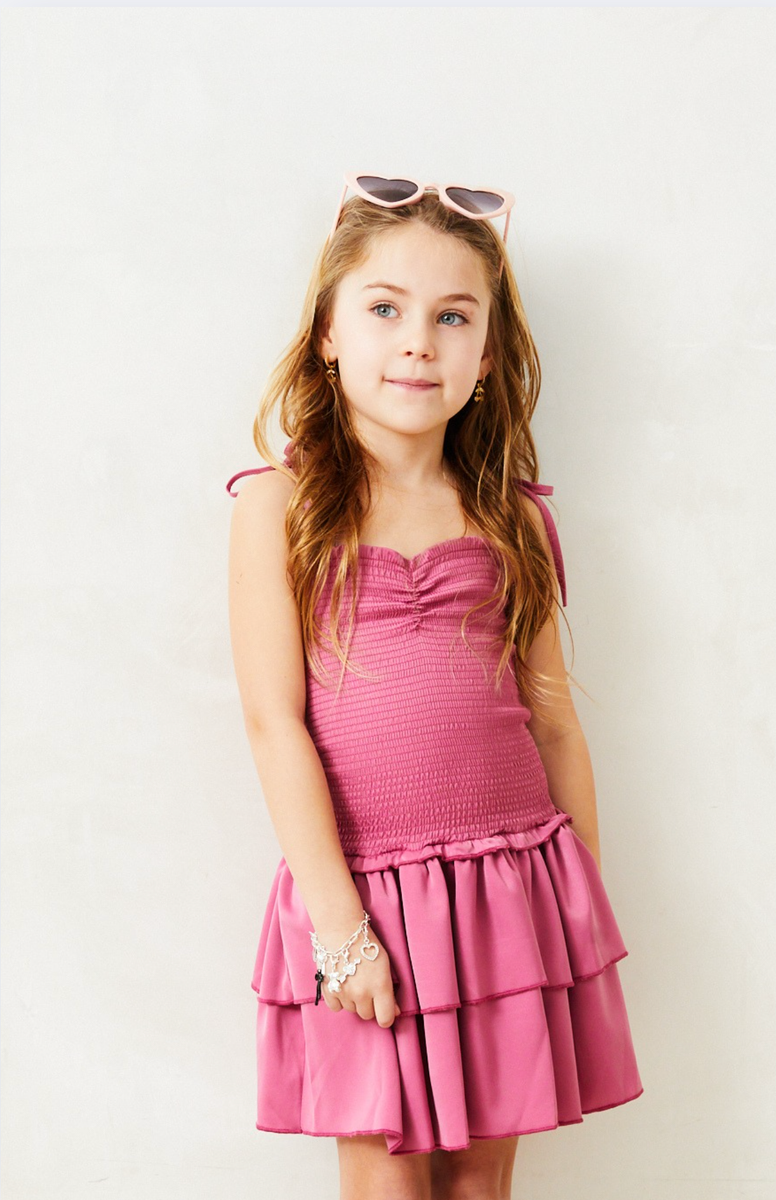 Theme NYC Lola Satin Dress - Rose