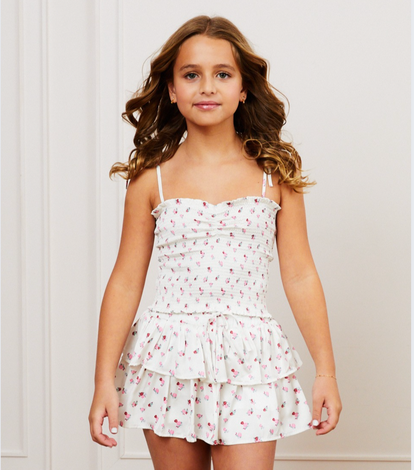 Theme NYC 2pc Willow + Georgia Skort Set- White Rose