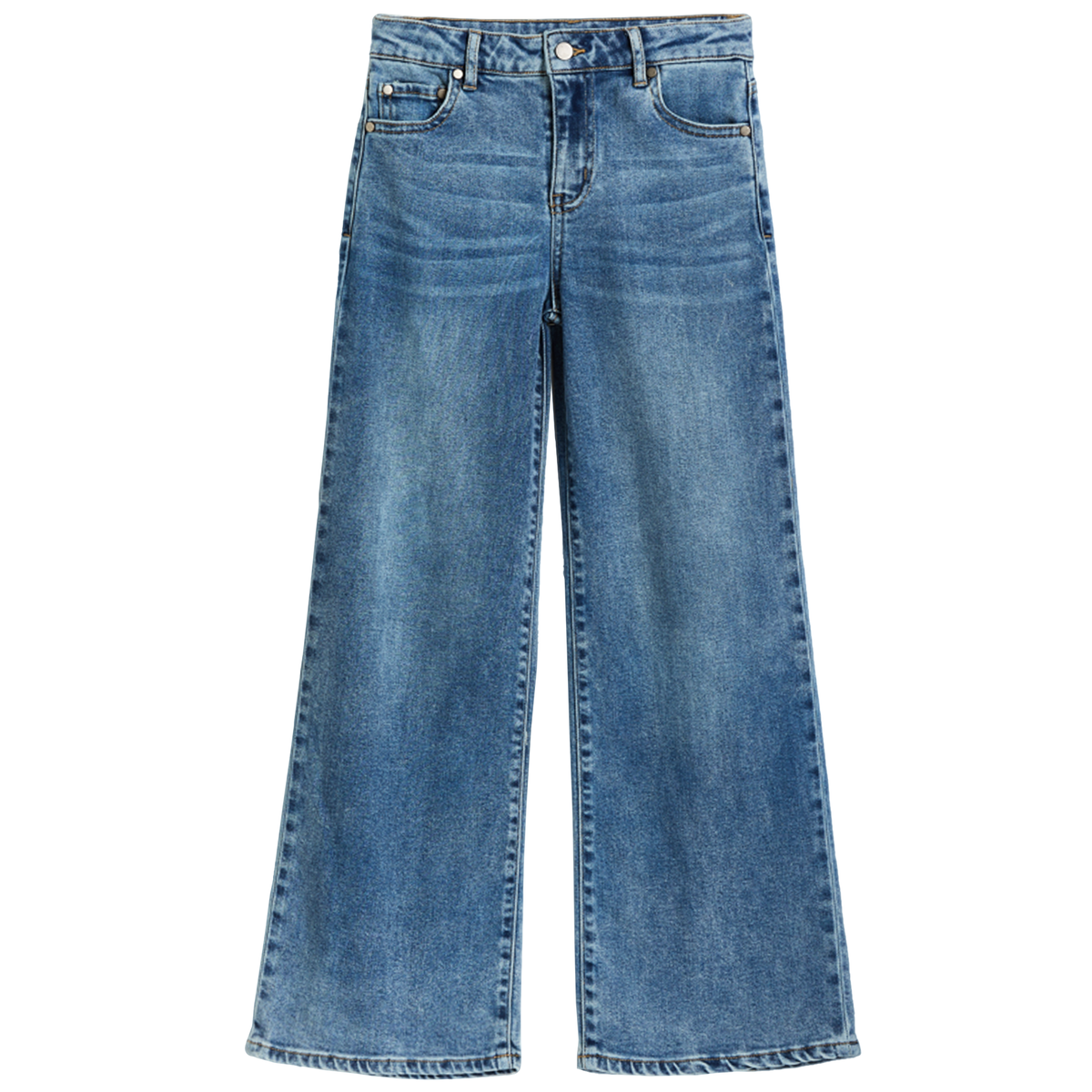 Tractr Wide Leg Jeans With Bow Pockets
