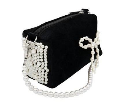 Bari Lynn Black Pearl Purse