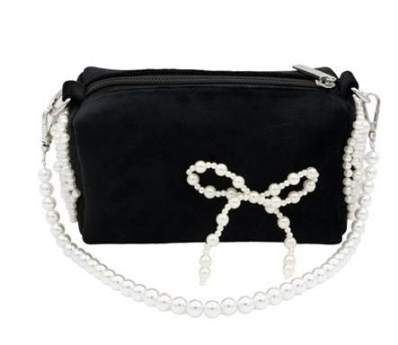 Bari Lynn Black Pearl Purse