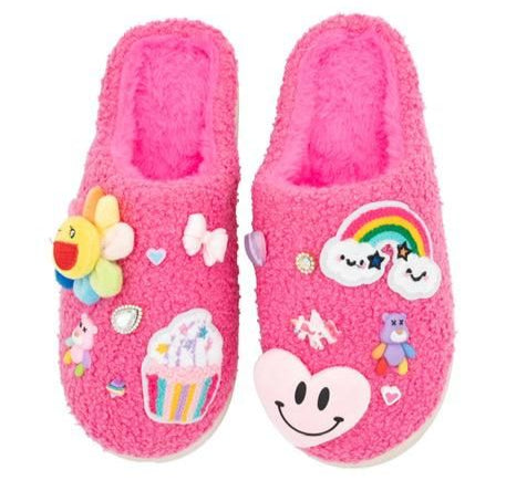 Bari Lynn Patches + Charms Slippers
