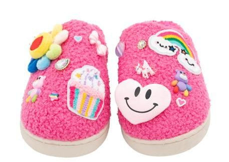 Bari Lynn Patches + Charms Slippers