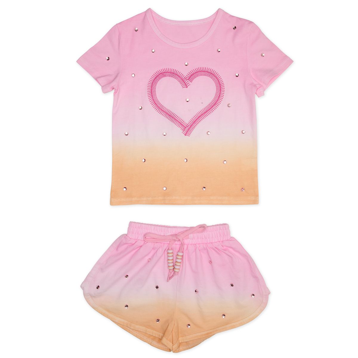 Dreamers 2pc Cora Dip Dye Heart Short Set
