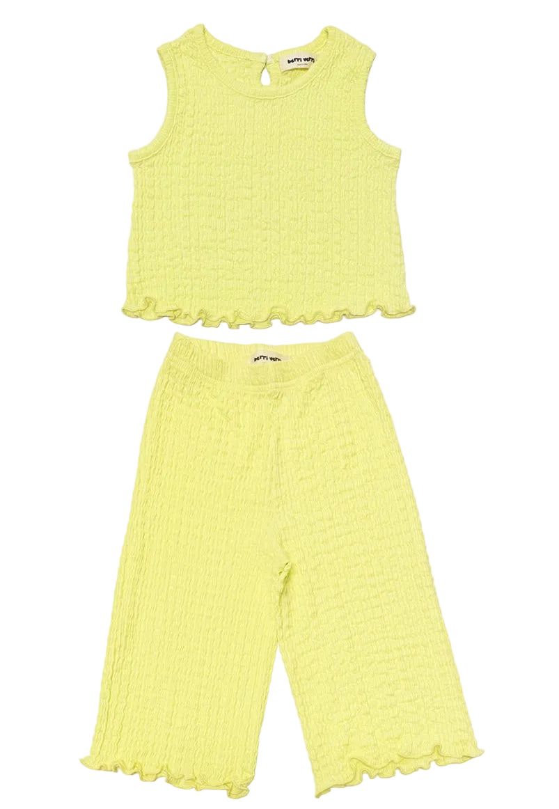 little girls yellow tank and pant set by Petite hailey