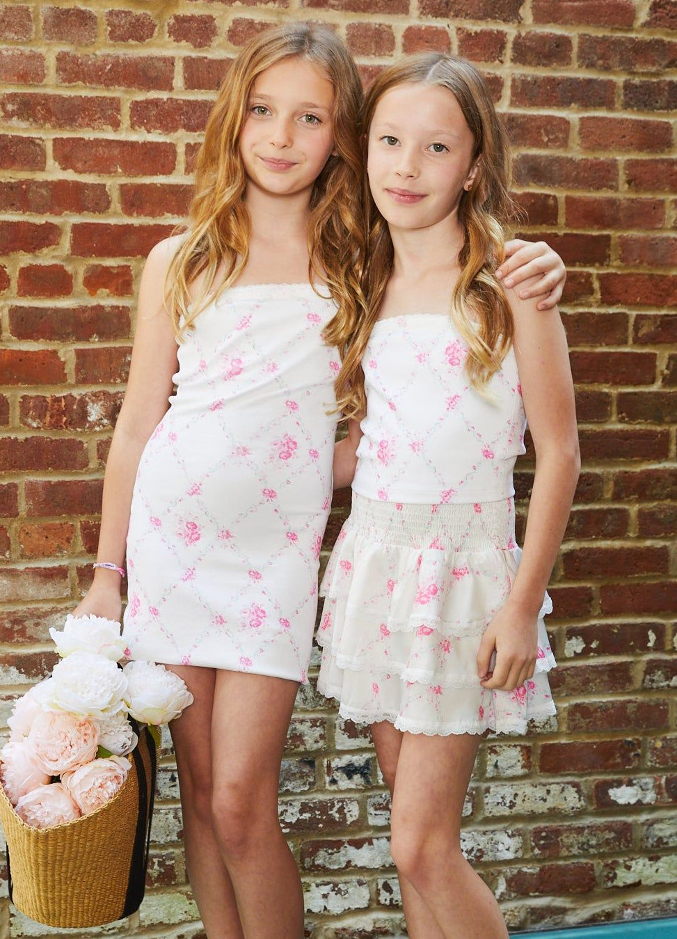 THEME NYC Pink Floral Strapless Tween Dress