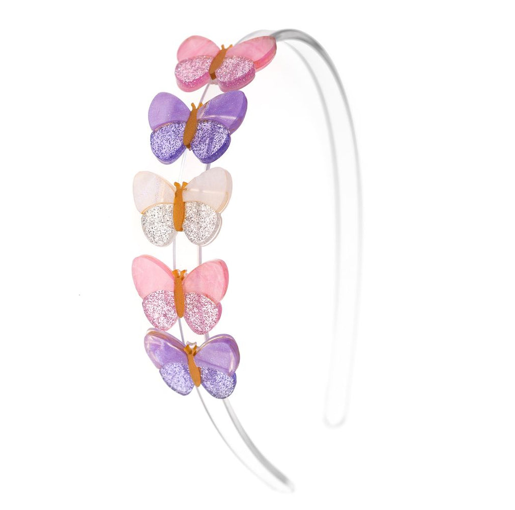 Lilies & Roses Pastel Butterflies Shimmer Headband