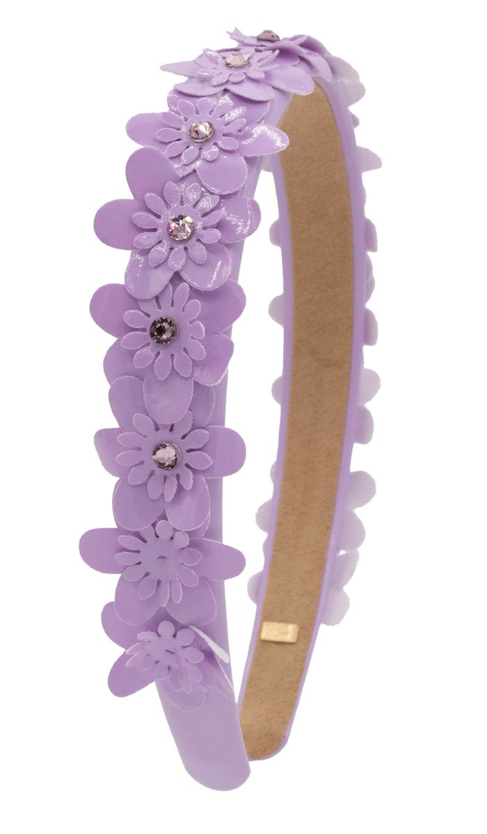lavender flower headband Bari Lynn Lavender Floral Headband for Tween Girls