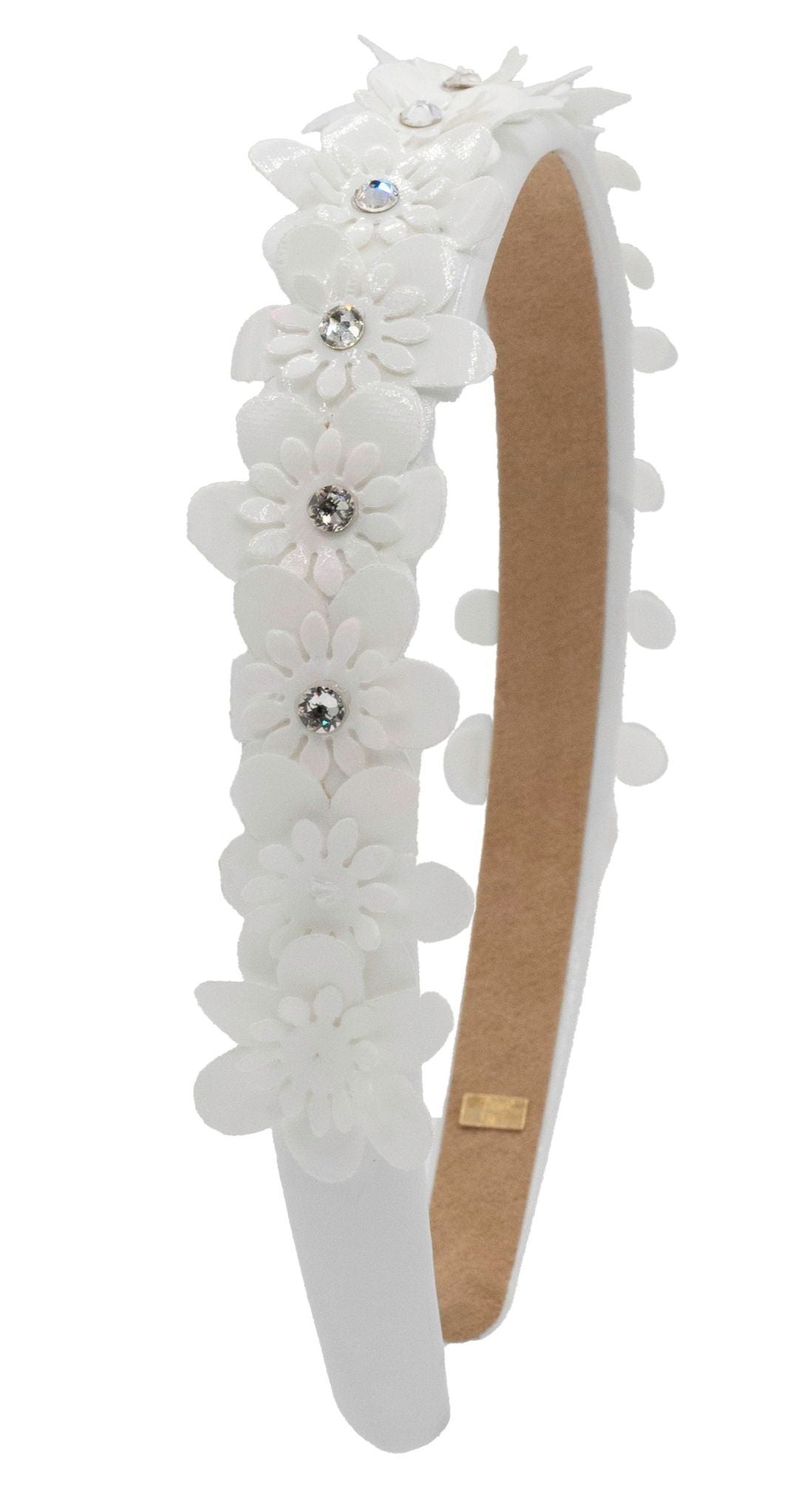 Bari Lynn Crystallized Flower Headband - White