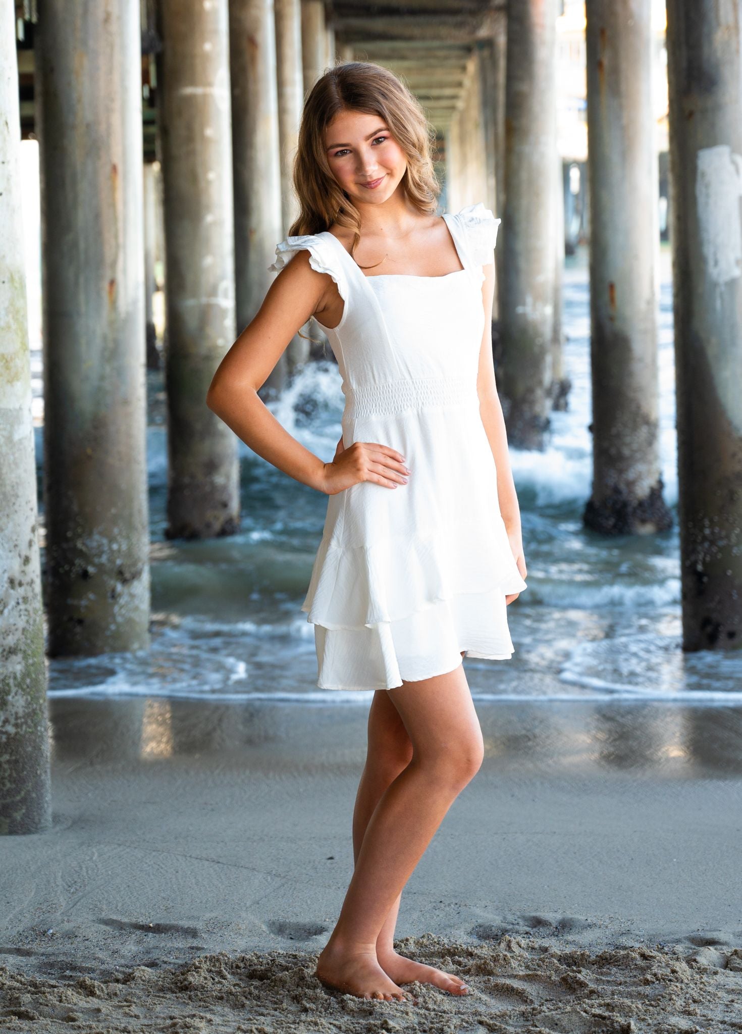 Miss Behave Girls Tracy Dress - White