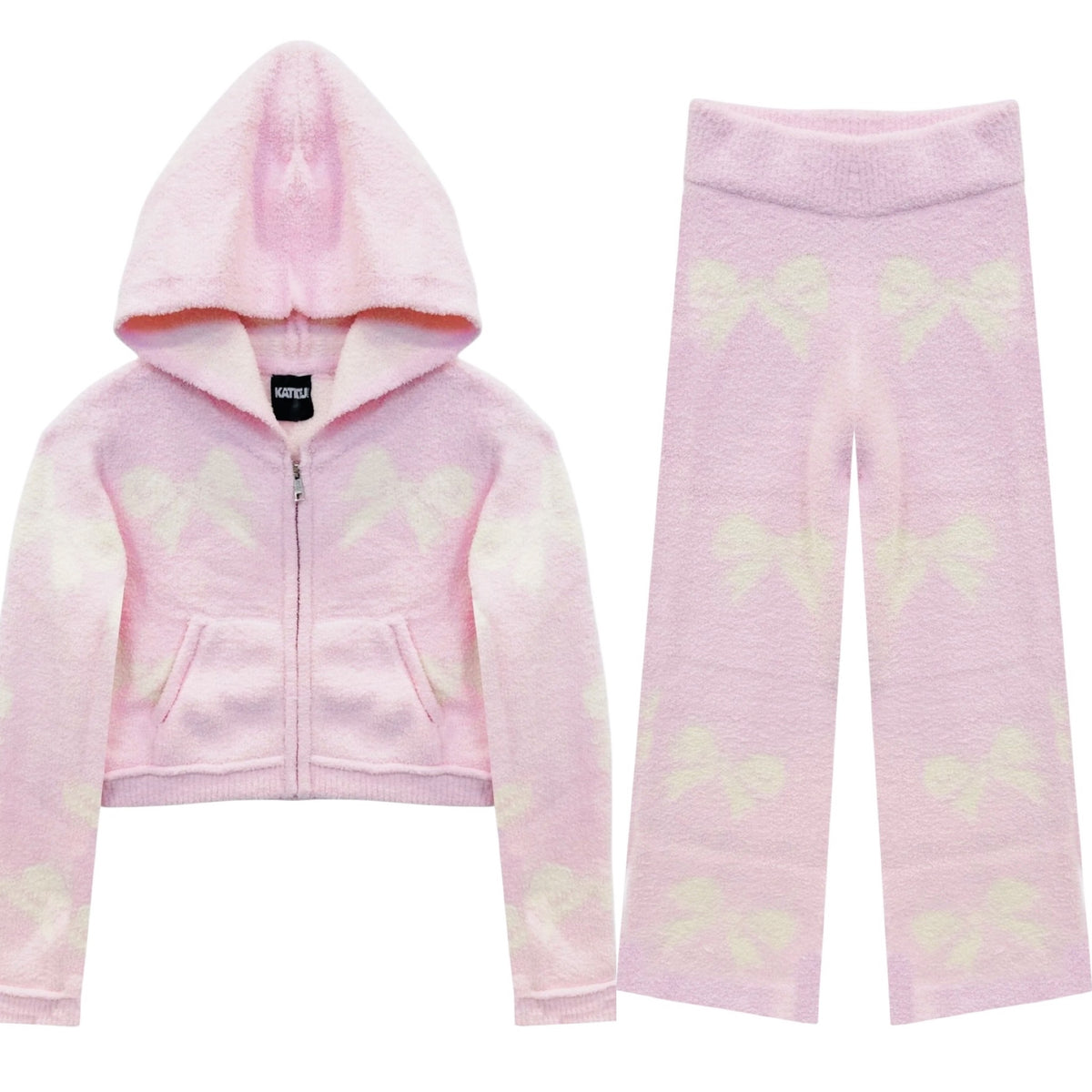 KatieJ NYC Tween Parker Cozy Pant - Pink Bow