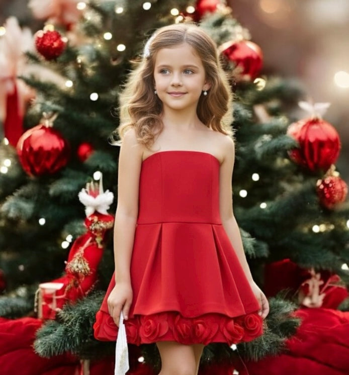 KatieJ NYC Tween Rosie Couture Dress - Red
