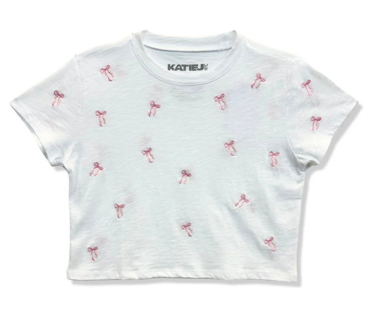 KatieJ NYC Fearless Tee - Embroidered Bows