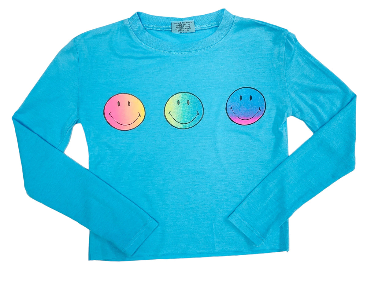 Camiseta Triple Smiley de Firehouse Clothing - Aguamarina