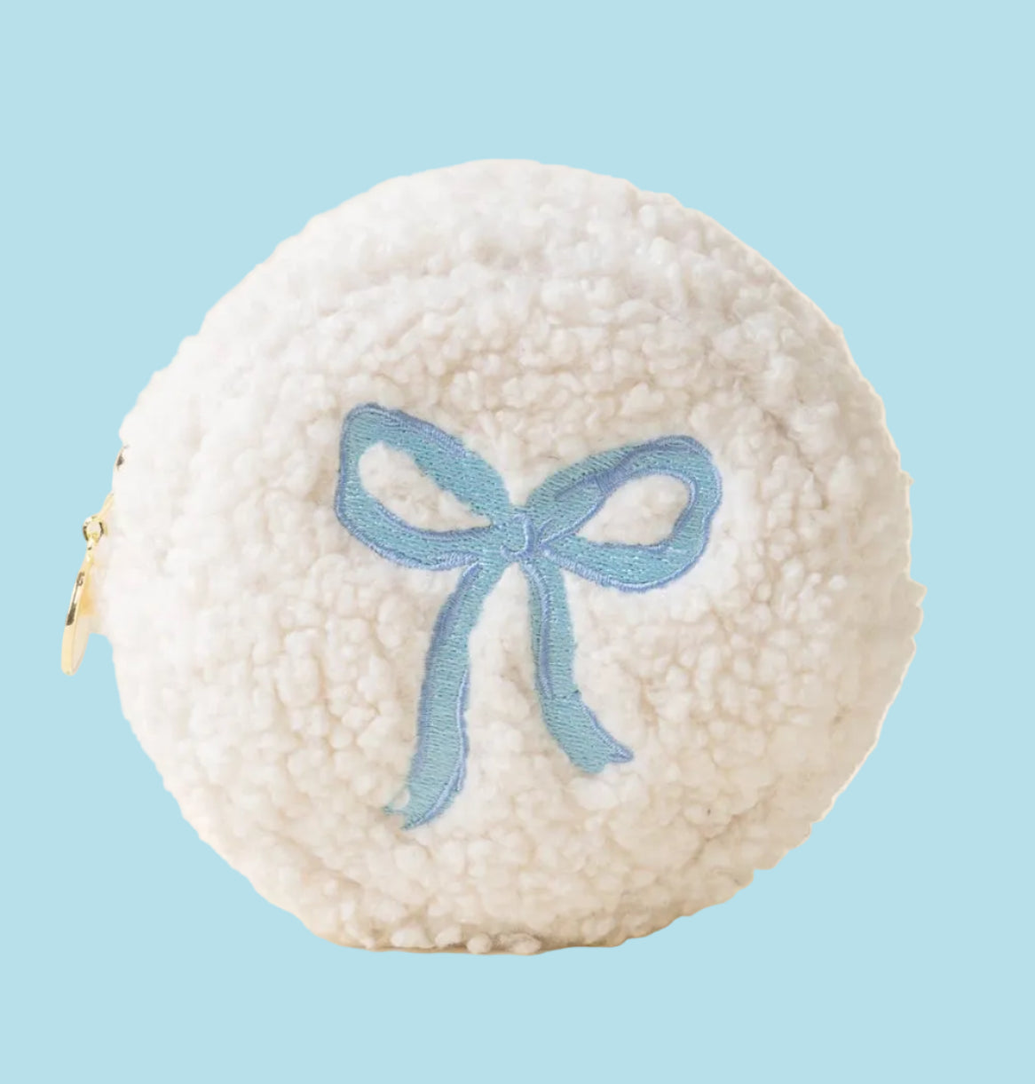 Teddy Pouch-Circle Bow Blue