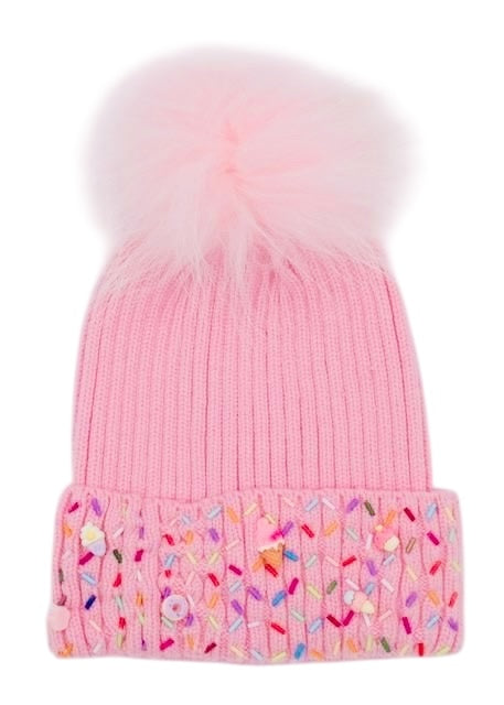 Bari Lynn Confetti Sprinkles Hat- Pink