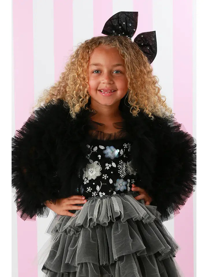 Ooh! La, La! Couture Ruffled Tulle Jacket - Black