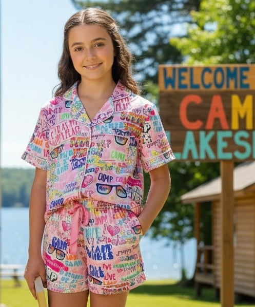 Tweenstyle Silky Short Set - Happy Camp Print