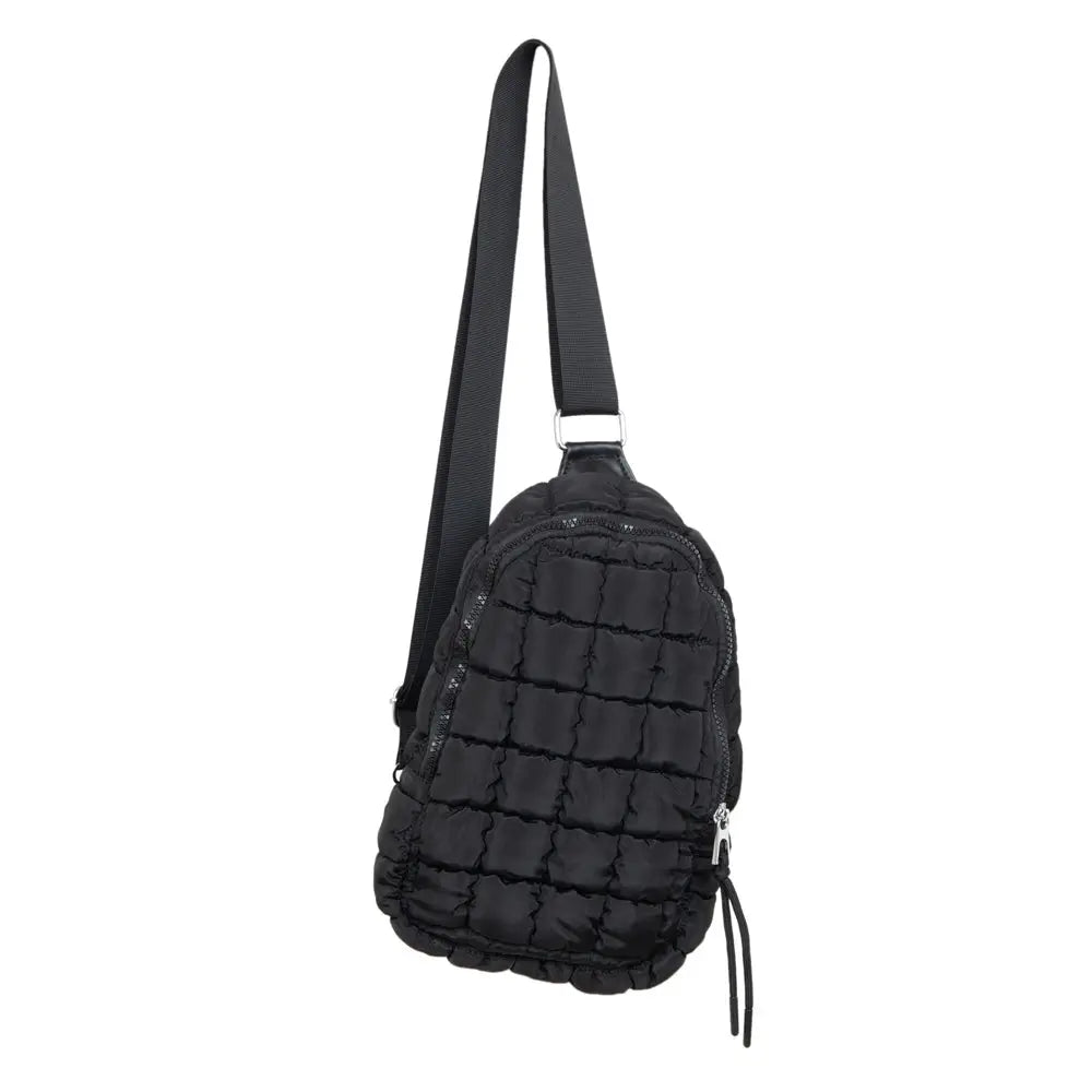 Quilted Crossbody Bag- Black