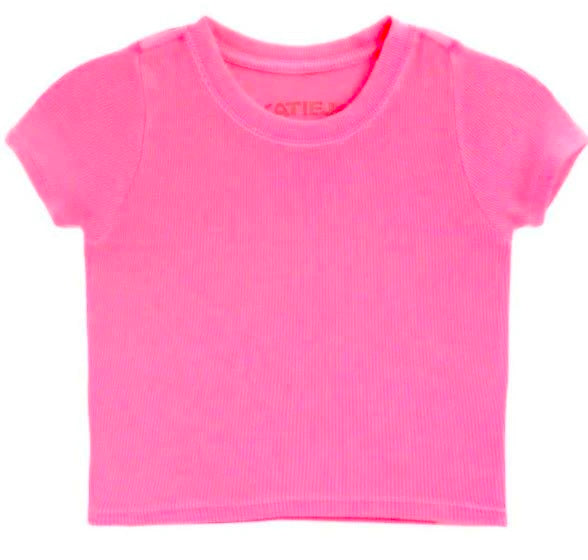 KatieJ NYC Livi Tee Fitted Tee- Tart Raspberry