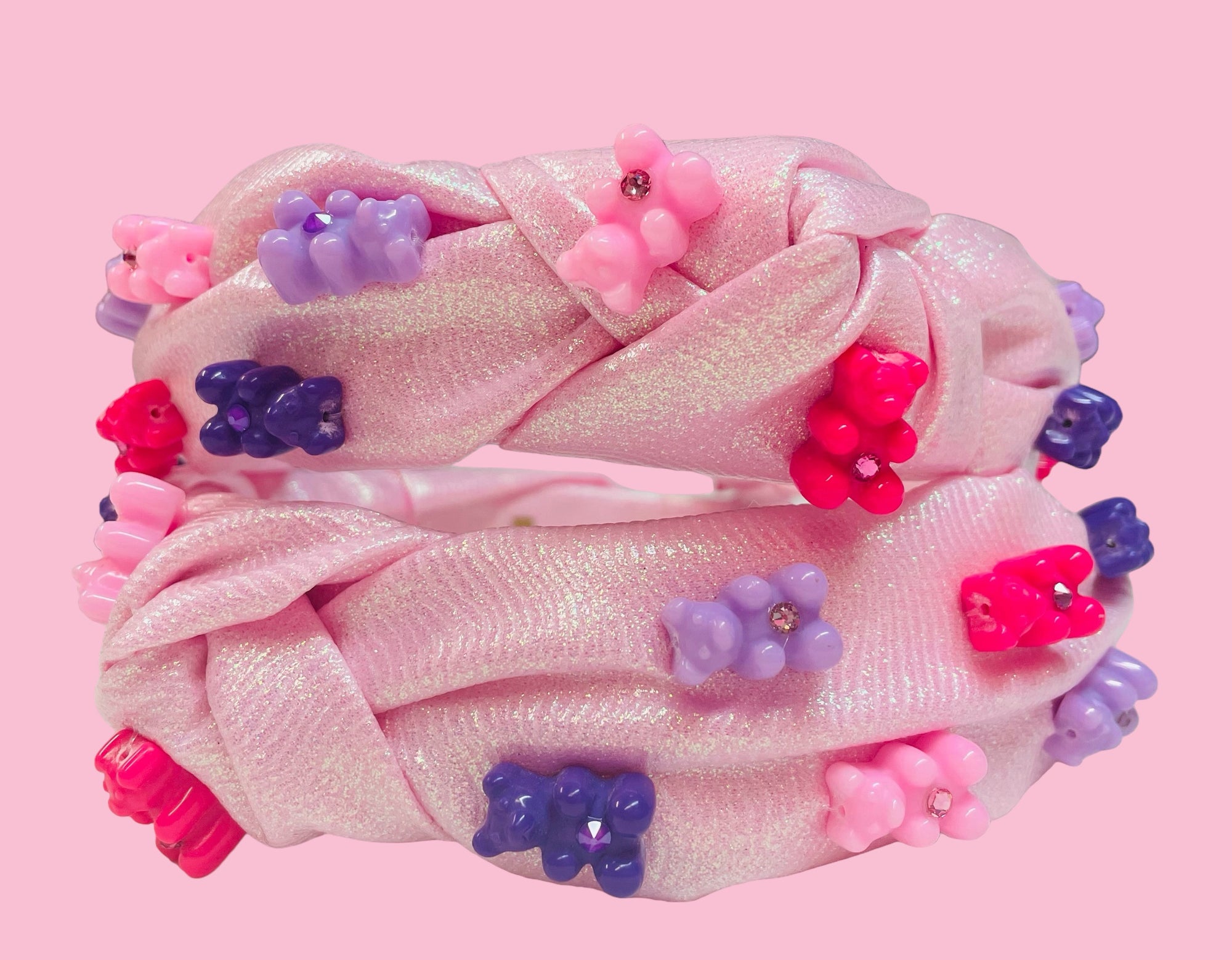 Bari Lynn Pink Shimmer w/ Pink-Purple Gummy Bears Headband