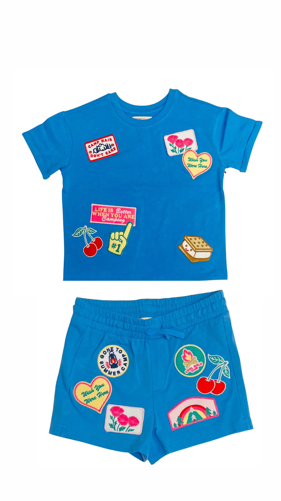 Paper Flower Tween Summer Camp Icons 2pc Short Set