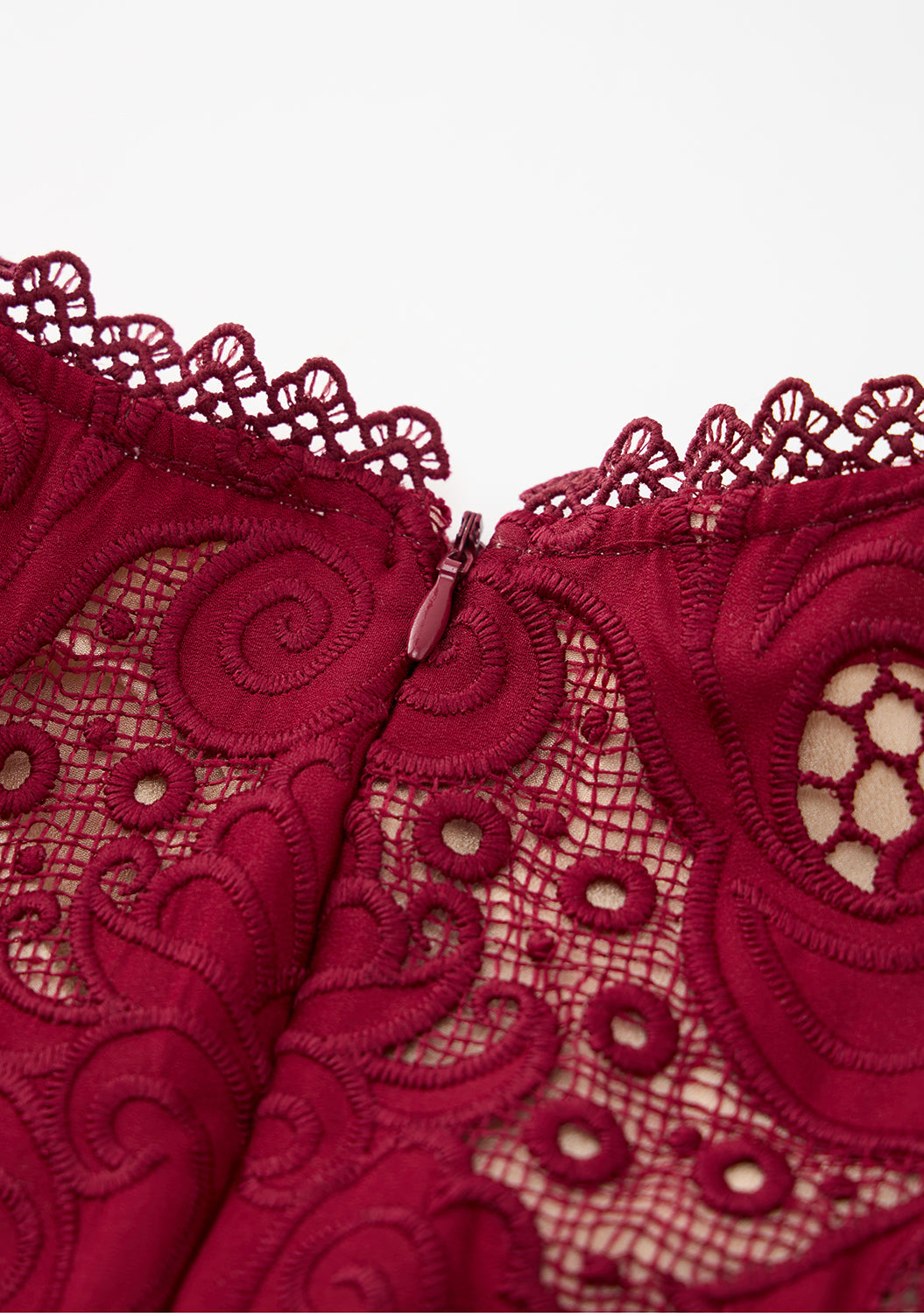 Marlo Kids Gisele Embroidery Mini Dress-Cranberry