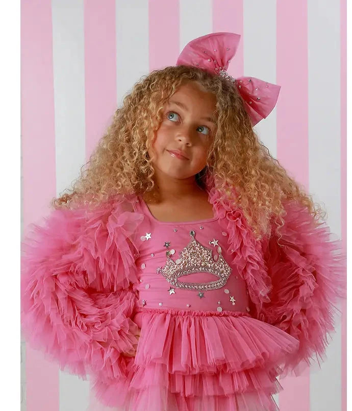 Ooh! La, La! Couture Ruffled Tulle Jacket - Candy Pink