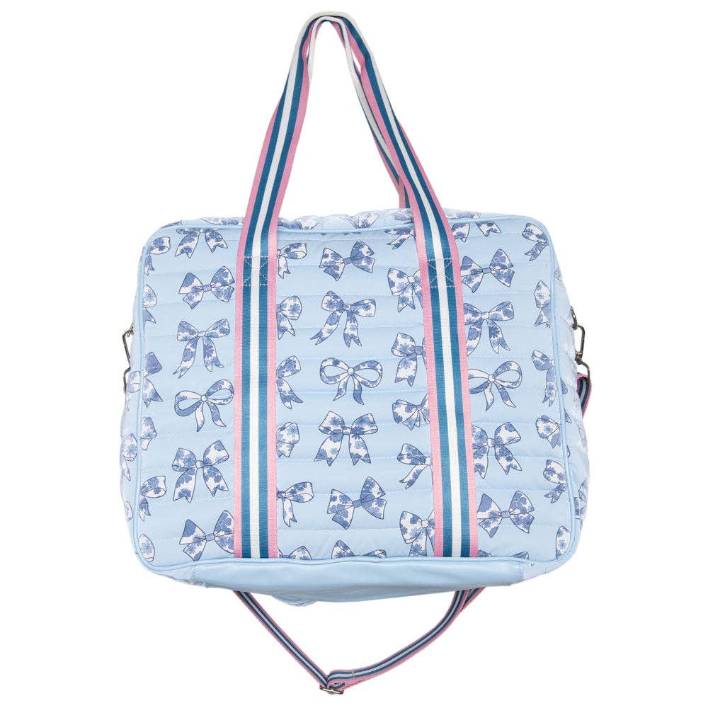 Blue Toile Coquette Bows Pickleball Cover &amp; Tote Bag