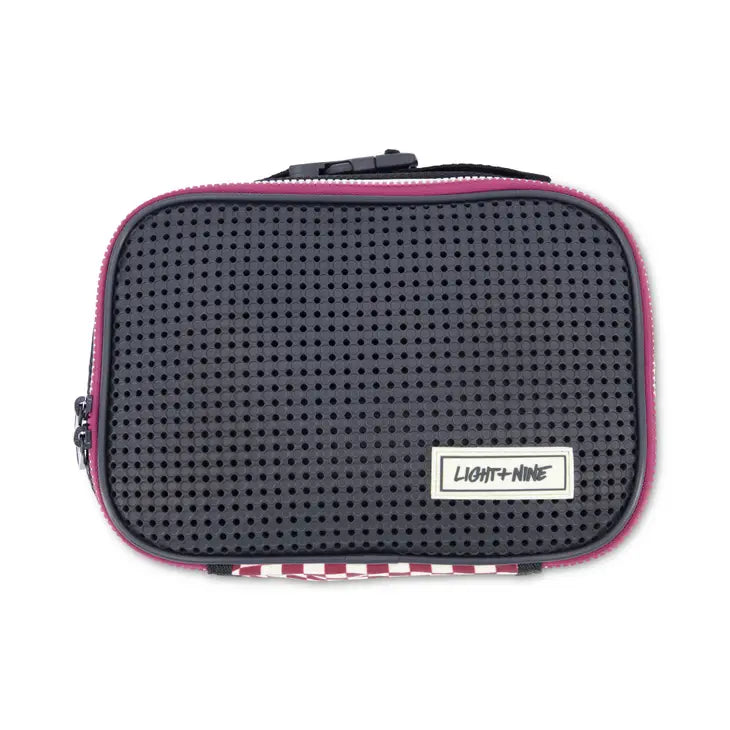 Light + Nine Black/Brick Check Insulated Lunch Tote