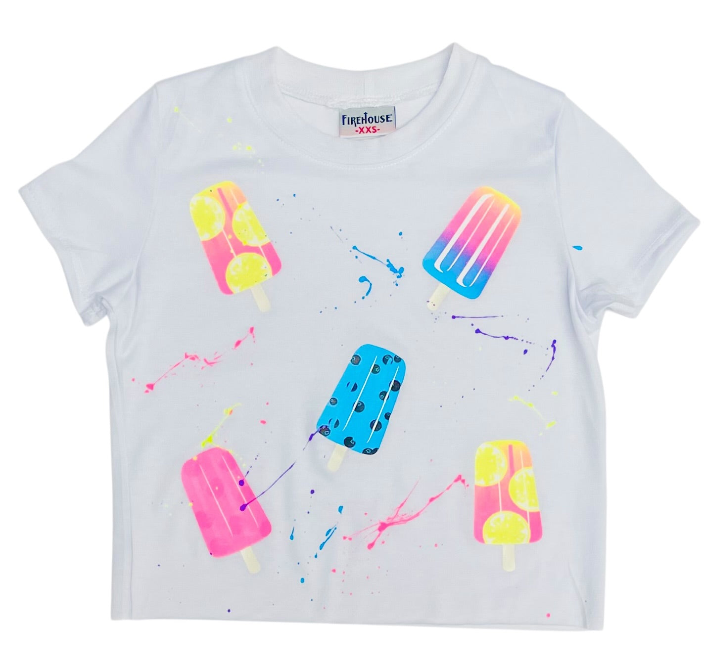 Firehouse Girls Ice Pop Toss Tee - White Splatter