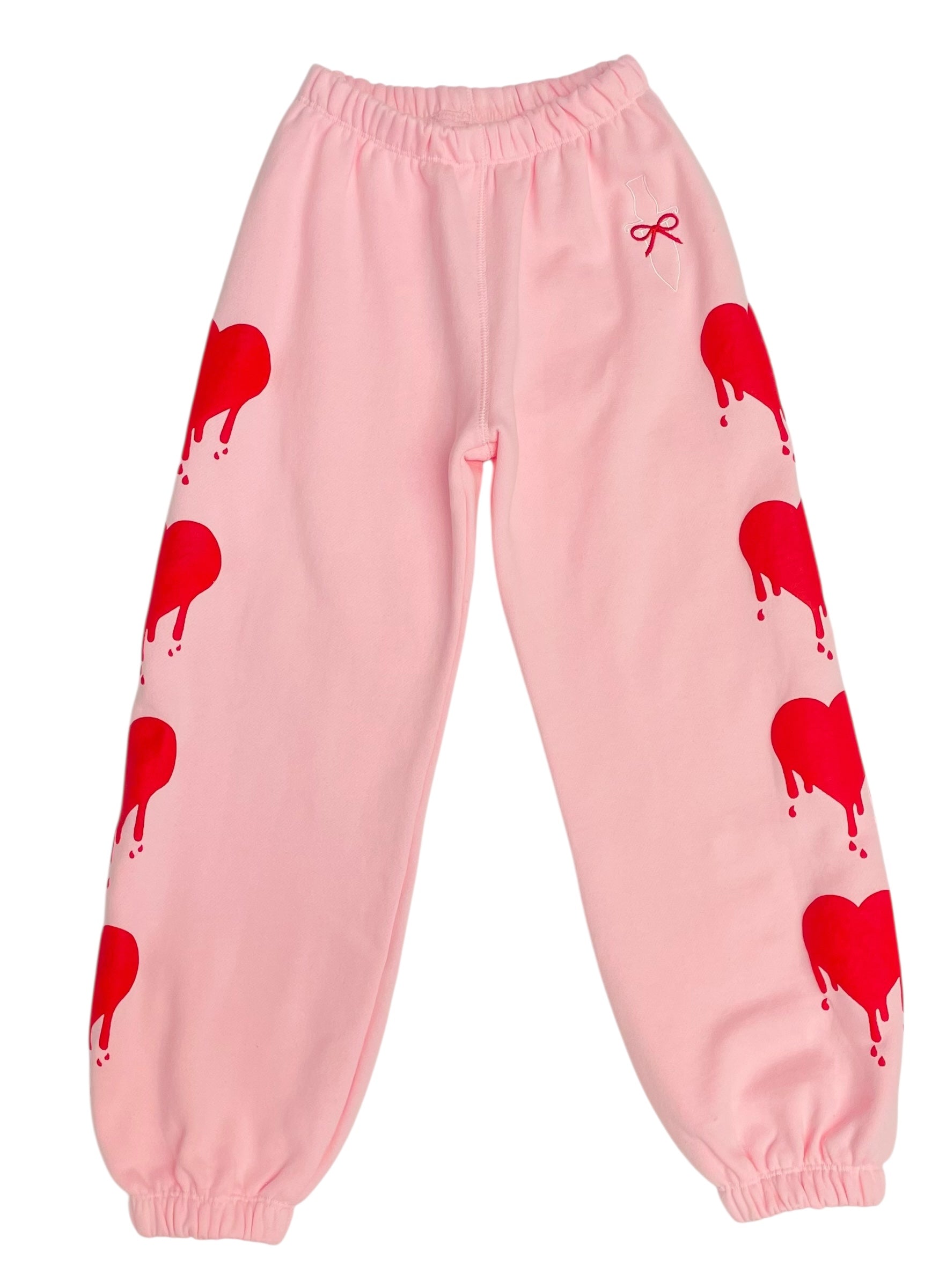 KatieJ NYC Tween Pink/Red Heart Shane Pant