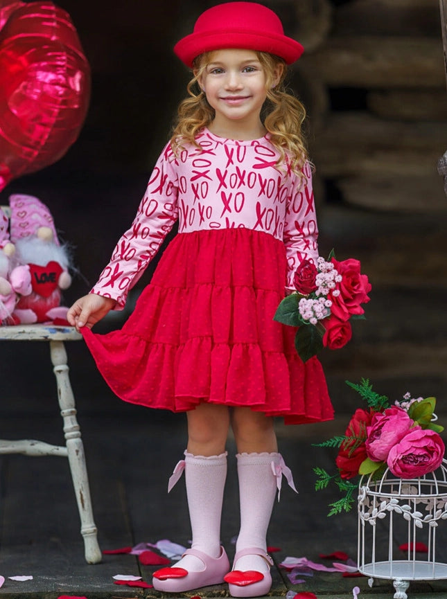 Sending You Xoxos Swiss Tulle Ruffle Dress