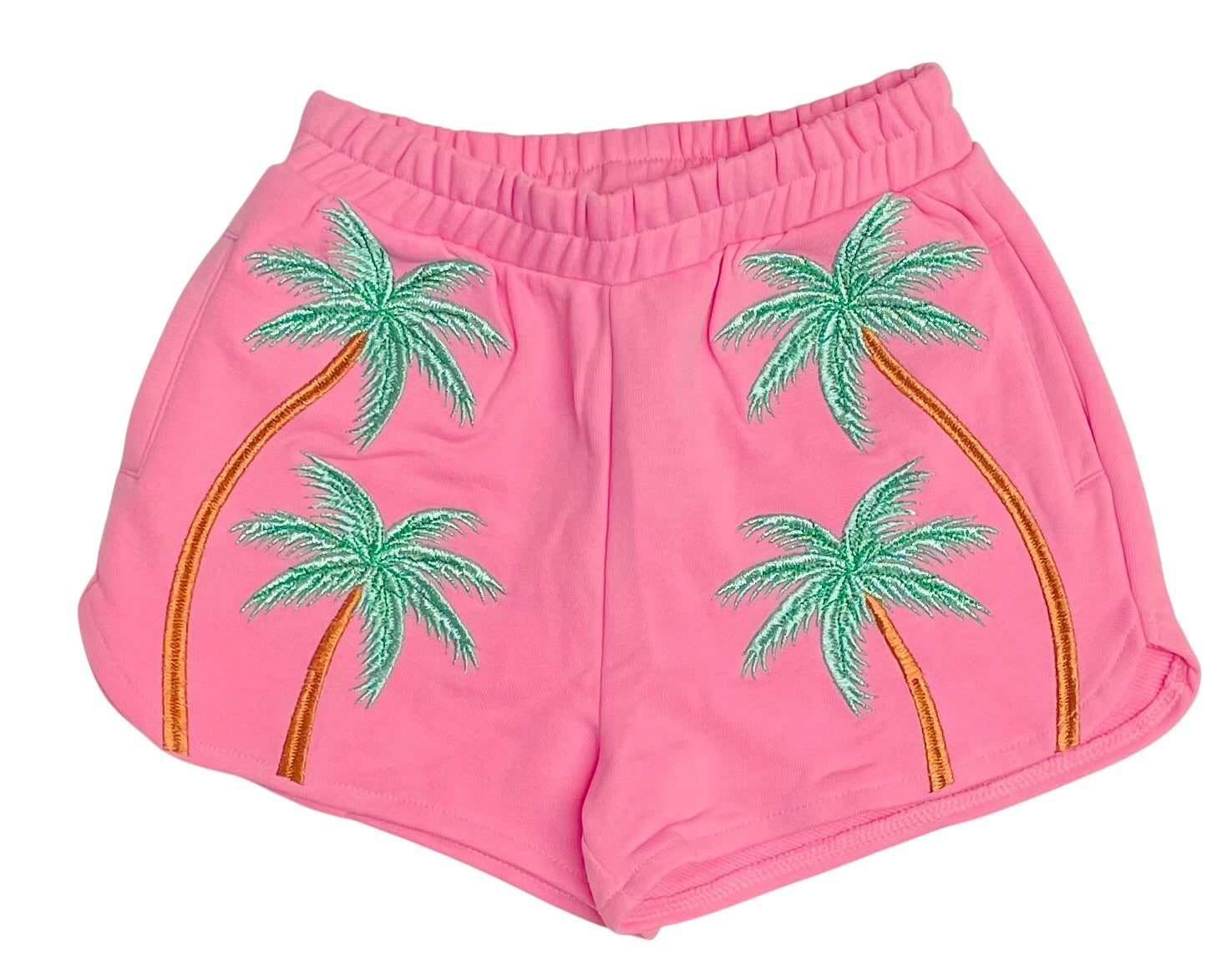 Paper Flower Tween Lurex Embroidered Palm Tree 2pc Short Set
